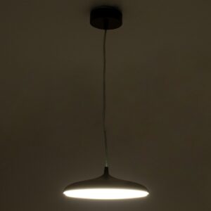 GloboStar® BARON 61251 Κρεμαστή Πλαφονιέρα Οροφής LED CCT 12W 1440lm 120° AC 220-240V – Εναλλαγή Φωτισμού μέσω Διακόπτη On/Off All In One Ψυχρό 6000k+Φυσικό 4500k+Θερμό 2700k Φ25 x Υ8cm – Μαύρο – 3 Years Warranty