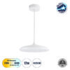 GloboStar® BARON 61252 Κρεμαστή Πλαφονιέρα Οροφής LED CCT 12W 1440lm 120° AC 220-240V – Εναλλαγή Φωτισμού μέσω Διακόπτη On/Off All In One Ψυχρό 6000k+Φυσικό 4500k+Θερμό 2700k Φ25 x Υ8cm – Λευκό – 3 Years Warranty