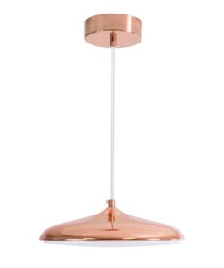 GloboStar® BARON 61253 Κρεμαστή Πλαφονιέρα Οροφής LED CCT 12W 1440lm 120° AC 220-240V – Εναλλαγή Φωτισμού μέσω Διακόπτη On/Off All In One Ψυχρό 6000k+Φυσικό 4500k+Θερμό 2700k Φ25 x Υ8cm – Χάλκινο Πλατίνα – 3 Years Warranty