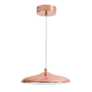 GloboStar® BARON 61253 Κρεμαστή Πλαφονιέρα Οροφής LED CCT 12W 1440lm 120° AC 220-240V – Εναλλαγή Φωτισμού μέσω Διακόπτη On/Off All In One Ψυχρό 6000k+Φυσικό 4500k+Θερμό 2700k Φ25 x Υ8cm – Χάλκινο Πλατίνα – 3 Years Warranty