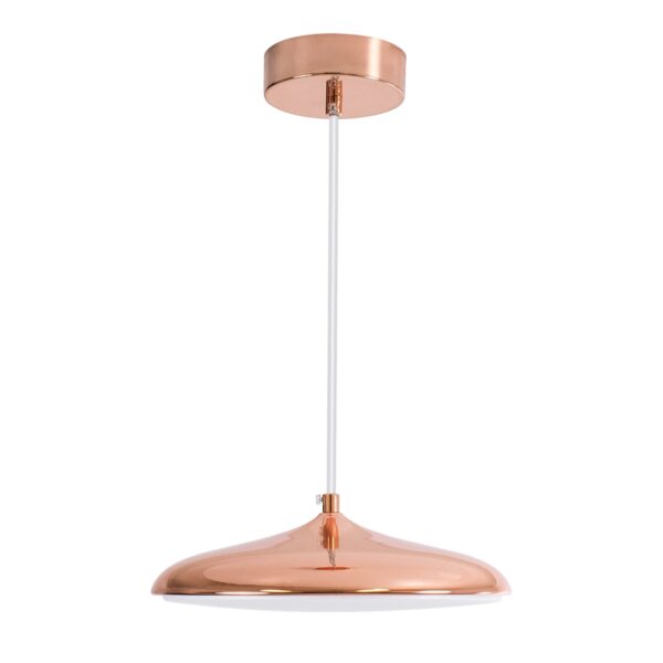 GloboStar® BARON 61253 Κρεμαστή Πλαφονιέρα Οροφής LED CCT 12W 1440lm 120° AC 220-240V – Εναλλαγή Φωτισμού μέσω Διακόπτη On/Off All In One Ψυχρό 6000k+Φυσικό 4500k+Θερμό 2700k Φ25 x Υ8cm – Χάλκινο Πλατίνα – 3 Years Warranty