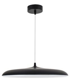 GloboStar® BARON 61254 Κρεμαστή Πλαφονιέρα Οροφής LED CCT 24W 2880lm 120° AC 220-240V – Εναλλαγή Φωτισμού μέσω Διακόπτη On/Off All In One Ψυχρό 6000k+Φυσικό 4500k+Θερμό 2700k Φ40 x Υ10cm – Μαύρο – 3 Years Warranty