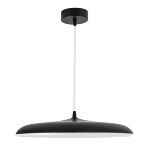 GloboStar® BARON 61254 Κρεμαστή Πλαφονιέρα Οροφής LED CCT 24W 2880lm 120° AC 220-240V – Εναλλαγή Φωτισμού μέσω Διακόπτη On/Off All In One Ψυχρό 6000k+Φυσικό 4500k+Θερμό 2700k Φ40 x Υ10cm – Μαύρο – 3 Years Warranty