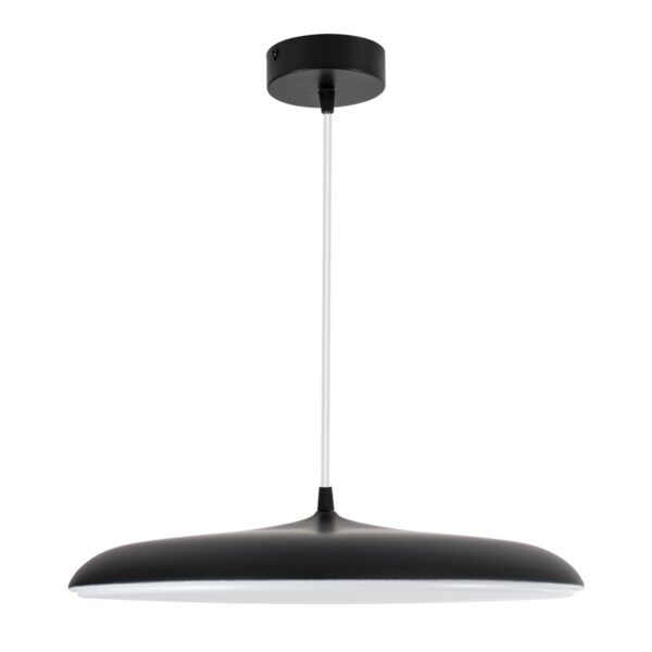 GloboStar® BARON 61254 Κρεμαστή Πλαφονιέρα Οροφής LED CCT 24W 2880lm 120° AC 220-240V – Εναλλαγή Φωτισμού μέσω Διακόπτη On/Off All In One Ψυχρό 6000k+Φυσικό 4500k+Θερμό 2700k Φ40 x Υ10cm – Μαύρο – 3 Years Warranty