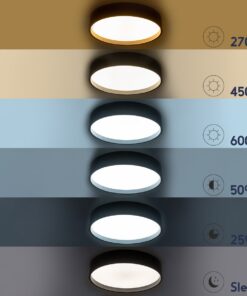 GloboStar® NARNIA 61257 Πλαφονιέρα Οροφής LED CCT 75W 8625lm 120° AC 220-240V – Εναλλαγή Φωτισμού μέσω Τηλεχειριστηρίου All In One Ψυχρό 6000k+Φυσικό 4500k+Θερμό 2700k Dimmable Φ45 x Υ8cm – Μαύρο – 3 Years Warranty