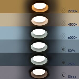 GloboStar® ANATOLIA 61267 Κρεμαστή Πλαφονιέρα Οροφής LED CCT 60W 6900lm 120° AC 220-240V – Εναλλαγή Φωτισμού μέσω Τηλεχειριστηρίου All In One Ψυχρό 6000k+Φυσικό 4500k+Θερμό 2700k Dimmable Φ43cm – Μαύρο – 3 Years Warranty