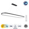 GloboStar® BOLIVAR 61271 Κρεμαστό Φωτιστικό Οροφής Design LED CCT 54W 6210lm 300° AC 220-240V – Εναλλαγή Φωτισμού μέσω Τηλεχειριστηρίου All In One Ψυχρό 6000k+Φυσικό 4500k+Θερμό 2700k Dimmable Μ120 x Π30 x Υ2cm – Μαύρο – 3 Years Warranty