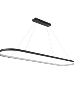 GloboStar® BOLIVAR 61271 Κρεμαστό Φωτιστικό Οροφής Design LED CCT 54W 6210lm 300° AC 220-240V – Εναλλαγή Φωτισμού μέσω Τηλεχειριστηρίου All In One Ψυχρό 6000k+Φυσικό 4500k+Θερμό 2700k Dimmable Μ120 x Π30 x Υ2cm – Μαύρο – 3 Years Warranty