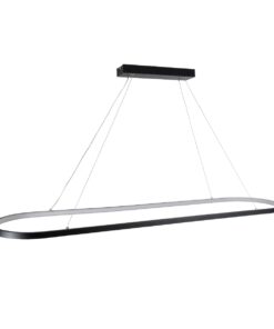 GloboStar® BOLIVAR 61271 Κρεμαστό Φωτιστικό Οροφής Design LED CCT 54W 6210lm 300° AC 220-240V – Εναλλαγή Φωτισμού μέσω Τηλεχειριστηρίου All In One Ψυχρό 6000k+Φυσικό 4500k+Θερμό 2700k Dimmable Μ120 x Π30 x Υ2cm – Μαύρο – 3 Years Warranty