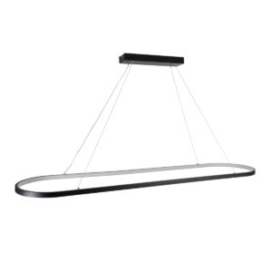 GloboStar® BOLIVAR 61271 Κρεμαστό Φωτιστικό Οροφής Design LED CCT 54W 6210lm 300° AC 220-240V – Εναλλαγή Φωτισμού μέσω Τηλεχειριστηρίου All In One Ψυχρό 6000k+Φυσικό 4500k+Θερμό 2700k Dimmable Μ120 x Π30 x Υ2cm – Μαύρο – 3 Years Warranty