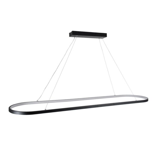 GloboStar® BOLIVAR 61271 Κρεμαστό Φωτιστικό Οροφής Design LED CCT 54W 6210lm 300° AC 220-240V – Εναλλαγή Φωτισμού μέσω Τηλεχειριστηρίου All In One Ψυχρό 6000k+Φυσικό 4500k+Θερμό 2700k Dimmable Μ120 x Π30 x Υ2cm – Μαύρο – 3 Years Warranty