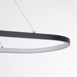 GloboStar® BOLIVAR 61271 Κρεμαστό Φωτιστικό Οροφής Design LED CCT 54W 6210lm 300° AC 220-240V – Εναλλαγή Φωτισμού μέσω Τηλεχειριστηρίου All In One Ψυχρό 6000k+Φυσικό 4500k+Θερμό 2700k Dimmable Μ120 x Π30 x Υ2cm – Μαύρο – 3 Years Warranty