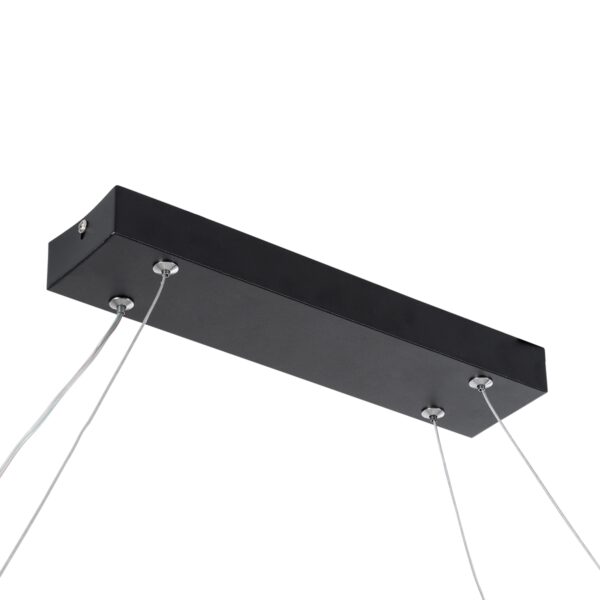 GloboStar® BOLIVAR 61271 Κρεμαστό Φωτιστικό Οροφής Design LED CCT 54W 6210lm 300° AC 220-240V – Εναλλαγή Φωτισμού μέσω Τηλεχειριστηρίου All In One Ψυχρό 6000k+Φυσικό 4500k+Θερμό 2700k Dimmable Μ120 x Π30 x Υ2cm – Μαύρο – 3 Years Warranty