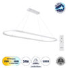 GloboStar® BOLIVAR 61272 Κρεμαστό Φωτιστικό Οροφής Design LED CCT 54W 6210lm 300° AC 220-240V – Εναλλαγή Φωτισμού μέσω Τηλεχειριστηρίου All In One Ψυχρό 6000k+Φυσικό 4500k+Θερμό 2700k Dimmable Μ120 x Π30 x Υ2cm – Λευκό – 3 Years Warranty