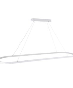 GloboStar® BOLIVAR 61272 Κρεμαστό Φωτιστικό Οροφής Design LED CCT 54W 6210lm 300° AC 220-240V – Εναλλαγή Φωτισμού μέσω Τηλεχειριστηρίου All In One Ψυχρό 6000k+Φυσικό 4500k+Θερμό 2700k Dimmable Μ120 x Π30 x Υ2cm – Λευκό – 3 Years Warranty