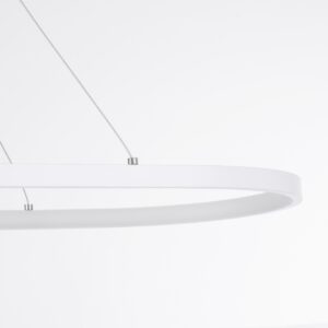 GloboStar® BOLIVAR 61272 Κρεμαστό Φωτιστικό Οροφής Design LED CCT 54W 6210lm 300° AC 220-240V – Εναλλαγή Φωτισμού μέσω Τηλεχειριστηρίου All In One Ψυχρό 6000k+Φυσικό 4500k+Θερμό 2700k Dimmable Μ120 x Π30 x Υ2cm – Λευκό – 3 Years Warranty