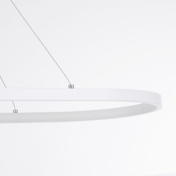 GloboStar® BOLIVAR 61272 Κρεμαστό Φωτιστικό Οροφής Design LED CCT 54W 6210lm 300° AC 220-240V – Εναλλαγή Φωτισμού μέσω Τηλεχειριστηρίου All In One Ψυχρό 6000k+Φυσικό 4500k+Θερμό 2700k Dimmable Μ120 x Π30 x Υ2cm – Λευκό – 3 Years Warranty