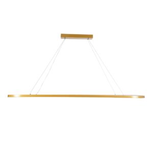 GloboStar® BOLIVAR 61274 Κρεμαστό Φωτιστικό Οροφής Design LED CCT 54W 6210lm 300° AC 220-240V – Εναλλαγή Φωτισμού μέσω Τηλεχειριστηρίου All In One Ψυχρό 6000k+Φυσικό 4500k+Θερμό 2700k Dimmable Μ120 x Π30 x Υ2cm – Χρυσό Βούρτσας – 3 Years Warranty