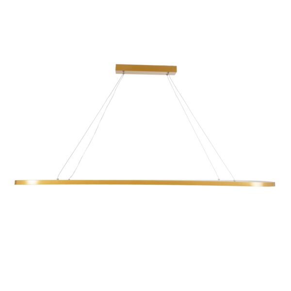 GloboStar® BOLIVAR 61274 Κρεμαστό Φωτιστικό Οροφής Design LED CCT 54W 6210lm 300° AC 220-240V – Εναλλαγή Φωτισμού μέσω Τηλεχειριστηρίου All In One Ψυχρό 6000k+Φυσικό 4500k+Θερμό 2700k Dimmable Μ120 x Π30 x Υ2cm – Χρυσό Βούρτσας – 3 Years Warranty