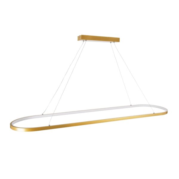 GloboStar® BOLIVAR 61274 Κρεμαστό Φωτιστικό Οροφής Design LED CCT 54W 6210lm 300° AC 220-240V – Εναλλαγή Φωτισμού μέσω Τηλεχειριστηρίου All In One Ψυχρό 6000k+Φυσικό 4500k+Θερμό 2700k Dimmable Μ120 x Π30 x Υ2cm – Χρυσό Βούρτσας – 3 Years Warranty