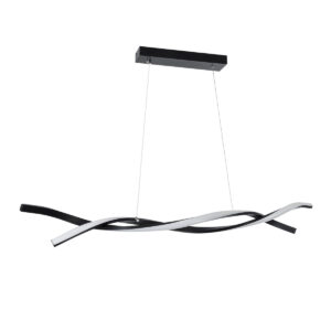 GloboStar® MORALES 61275 Κρεμαστό Φωτιστικό Οροφής Design LED CCT 54W 6048lm 200° AC 220-240V – Εναλλαγή Φωτισμού μέσω Τηλεχειριστηρίου All In One Ψυχρό 6000k+Φυσικό 4500k+Θερμό 2700k Dimmable Μ90 x Π14 x Υ14cm – Μαύρο – 3 Years Warranty