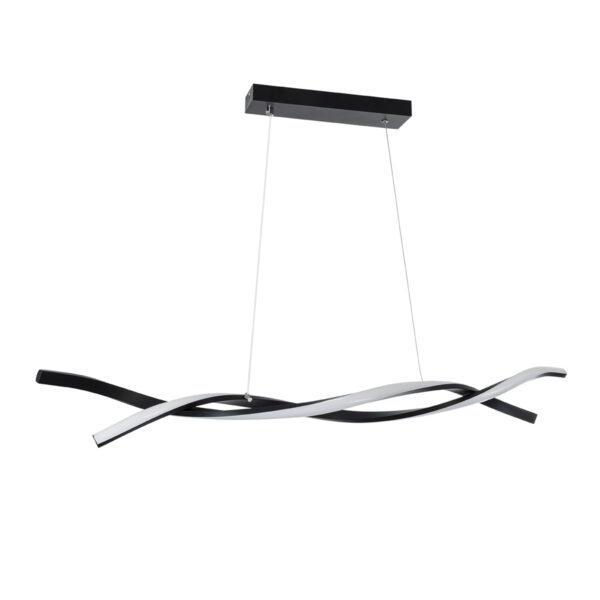 GloboStar® MORALES 61275 Κρεμαστό Φωτιστικό Οροφής Design LED CCT 54W 6048lm 200° AC 220-240V – Εναλλαγή Φωτισμού μέσω Τηλεχειριστηρίου All In One Ψυχρό 6000k+Φυσικό 4500k+Θερμό 2700k Dimmable Μ90 x Π14 x Υ14cm – Μαύρο – 3 Years Warranty