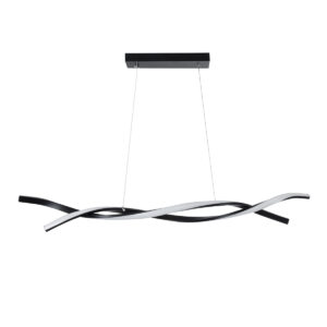 GloboStar® MORALES 61275 Κρεμαστό Φωτιστικό Οροφής Design LED CCT 54W 6048lm 200° AC 220-240V – Εναλλαγή Φωτισμού μέσω Τηλεχειριστηρίου All In One Ψυχρό 6000k+Φυσικό 4500k+Θερμό 2700k Dimmable Μ90 x Π14 x Υ14cm – Μαύρο – 3 Years Warranty