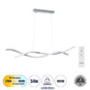 GloboStar® MORALES 61277 Κρεμαστό Φωτιστικό Οροφής Design LED CCT 54W 6048lm 200° AC 220-240V – Εναλλαγή Φωτισμού μέσω Τηλεχειριστηρίου All In One Ψυχρό 6000k+Φυσικό 4500k+Θερμό 2700K Dimmable Μ90 x Π14 x Υ14cm – Ασημί Βούρτσας – 3 Χρόνια Εγγύηση