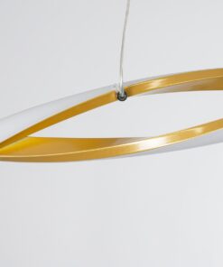 GloboStar® MORALES 61278 Κρεμαστό Φωτιστικό Οροφής Design LED CCT 54W 6048lm 200° AC 220-240V – Εναλλαγή Φωτισμού μέσω Τηλεχειριστηρίου All In One Ψυχρό 6000k+Φυσικό 4500k+Θερμό 2700k Dimmable Μ90 x Π14 x Υ14cm – Χρυσό Πλατίνα – 3 Years Warranty