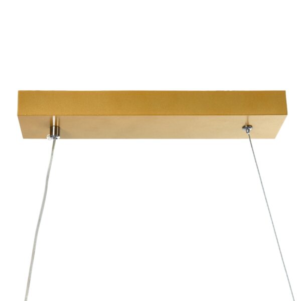 GloboStar® MORALES 61278 Κρεμαστό Φωτιστικό Οροφής Design LED CCT 54W 6048lm 200° AC 220-240V – Εναλλαγή Φωτισμού μέσω Τηλεχειριστηρίου All In One Ψυχρό 6000k+Φυσικό 4500k+Θερμό 2700k Dimmable Μ90 x Π14 x Υ14cm – Χρυσό Πλατίνα – 3 Years Warranty