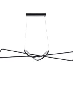 GloboStar® DOLORES 61279 Κρεμαστό Φωτιστικό Οροφής Design LED CCT 105W 11760lm 300° AC 220-240V – Εναλλαγή Φωτισμού μέσω Τηλεχειριστηρίου All In One Ψυχρό 6000k+Φυσικό 4500k+Θερμό 2700k Dimmable Μ110 x Π17 x Υ17.5cm – Μαύρο – 3 Years Warranty