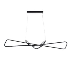 GloboStar® DOLORES 61279 Κρεμαστό Φωτιστικό Οροφής Design LED CCT 105W 11760lm 300° AC 220-240V – Εναλλαγή Φωτισμού μέσω Τηλεχειριστηρίου All In One Ψυχρό 6000k+Φυσικό 4500k+Θερμό 2700k Dimmable Μ110 x Π17 x Υ17.5cm – Μαύρο – 3 Years Warranty