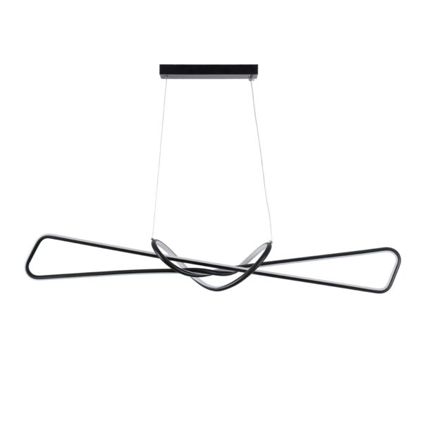 GloboStar® DOLORES 61279 Κρεμαστό Φωτιστικό Οροφής Design LED CCT 105W 11760lm 300° AC 220-240V – Εναλλαγή Φωτισμού μέσω Τηλεχειριστηρίου All In One Ψυχρό 6000k+Φυσικό 4500k+Θερμό 2700k Dimmable Μ110 x Π17 x Υ17.5cm – Μαύρο – 3 Years Warranty