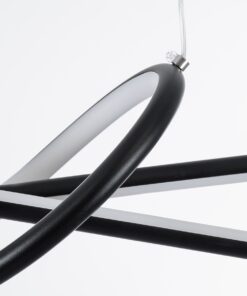 GloboStar® DOLORES 61279 Κρεμαστό Φωτιστικό Οροφής Design LED CCT 105W 11760lm 300° AC 220-240V – Εναλλαγή Φωτισμού μέσω Τηλεχειριστηρίου All In One Ψυχρό 6000k+Φυσικό 4500k+Θερμό 2700k Dimmable Μ110 x Π17 x Υ17.5cm – Μαύρο – 3 Years Warranty