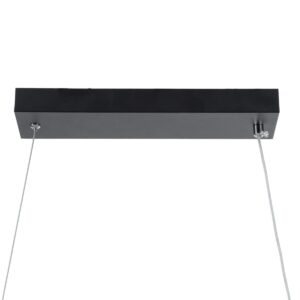 GloboStar® DOLORES 61279 Κρεμαστό Φωτιστικό Οροφής Design LED CCT 105W 11760lm 300° AC 220-240V – Εναλλαγή Φωτισμού μέσω Τηλεχειριστηρίου All In One Ψυχρό 6000k+Φυσικό 4500k+Θερμό 2700k Dimmable Μ110 x Π17 x Υ17.5cm – Μαύρο – 3 Years Warranty