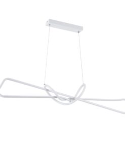 GloboStar® DOLORES 61280 Κρεμαστό Φωτιστικό Οροφής Design LED CCT 105W 11760lm 300° AC 220-240V – Εναλλαγή Φωτισμού μέσω Τηλεχειριστηρίου All In One Ψυχρό 6000k+Φυσικό 4500k+Θερμό 2700k Dimmable Μ110 x Π17 x Υ17.5cm – Λευκό – 3 Years Warranty