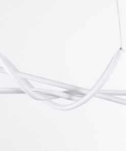 GloboStar® DOLORES 61280 Κρεμαστό Φωτιστικό Οροφής Design LED CCT 105W 11760lm 300° AC 220-240V – Εναλλαγή Φωτισμού μέσω Τηλεχειριστηρίου All In One Ψυχρό 6000k+Φυσικό 4500k+Θερμό 2700k Dimmable Μ110 x Π17 x Υ17.5cm – Λευκό – 3 Years Warranty