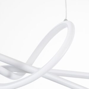 GloboStar® DOLORES 61280 Κρεμαστό Φωτιστικό Οροφής Design LED CCT 105W 11760lm 300° AC 220-240V – Εναλλαγή Φωτισμού μέσω Τηλεχειριστηρίου All In One Ψυχρό 6000k+Φυσικό 4500k+Θερμό 2700k Dimmable Μ110 x Π17 x Υ17.5cm – Λευκό – 3 Years Warranty