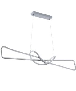 GloboStar® DOLORES 61281 Κρεμαστό Φωτιστικό Οροφής Design LED CCT 105W 11760lm 300° AC 220-240V – Εναλλαγή Φωτισμού μέσω Τηλεχειριστηρίου All In One Ψυχρό 6000k+Φυσικό 4500k+Θερμό 2700k Dimmable Μ110 x Π17 x Υ17.5cm – Νίκελ Ασημί Βούρτσας – 3 Years Warran