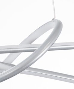 GloboStar® DOLORES 61281 Κρεμαστό Φωτιστικό Οροφής Design LED CCT 105W 11760lm 300° AC 220-240V – Εναλλαγή Φωτισμού μέσω Τηλεχειριστηρίου All In One Ψυχρό 6000k+Φυσικό 4500k+Θερμό 2700k Dimmable Μ110 x Π17 x Υ17.5cm – Νίκελ Ασημί Βούρτσας – 3 Years Warran