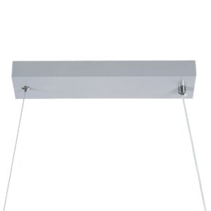 GloboStar® DOLORES 61281 Κρεμαστό Φωτιστικό Οροφής Design LED CCT 105W 11760lm 300° AC 220-240V – Εναλλαγή Φωτισμού μέσω Τηλεχειριστηρίου All In One Ψυχρό 6000k+Φυσικό 4500k+Θερμό 2700k Dimmable Μ110 x Π17 x Υ17.5cm – Νίκελ Ασημί Βούρτσας – 3 Years Warran