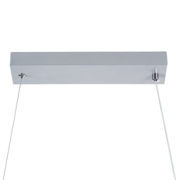 GloboStar® DOLORES 61281 Κρεμαστό Φωτιστικό Οροφής Design LED CCT 105W 11760lm 300° AC 220-240V – Εναλλαγή Φωτισμού μέσω Τηλεχειριστηρίου All In One Ψυχρό 6000k+Φυσικό 4500k+Θερμό 2700k Dimmable Μ110 x Π17 x Υ17.5cm – Νίκελ Ασημί Βούρτσας – 3 Years Warran