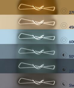 GloboStar® DOLORES 61281 Κρεμαστό Φωτιστικό Οροφής Design LED CCT 105W 11760lm 300° AC 220-240V – Εναλλαγή Φωτισμού μέσω Τηλεχειριστηρίου All In One Ψυχρό 6000k+Φυσικό 4500k+Θερμό 2700k Dimmable Μ110 x Π17 x Υ17.5cm – Νίκελ Ασημί Βούρτσας – 3 Years Warran