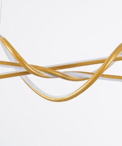 GloboStar® DOLORES 61282 Κρεμαστό Φωτιστικό Οροφής Design LED CCT 105W 11760lm 300° AC 220-240V – Εναλλαγή Φωτισμού μέσω Τηλεχειριστηρίου All In One Ψυχρό 6000k+Φυσικό 4500k+Θερμό 2700k Dimmable Μ110 x Π17 x Υ17.5cm – Χρυσό Βούρτσας – 3 Years Warranty