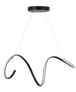 GloboStar® SPIRALE 61283 Κρεμαστό Φωτιστικό Οροφής Design LED CCT 75W 8400lm 300° AC 220-240V – Εναλλαγή Φωτισμού μέσω Τηλεχειριστηρίου All In One Ψυχρό 6000k+Φυσικό 4500k+Θερμό 2700k Dimmable Μ72 x Π25 x Υ18cm – Μαύρο – 3 Years Warranty