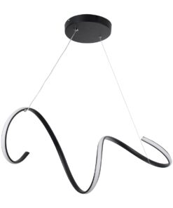 GloboStar® SPIRALE 61283 Κρεμαστό Φωτιστικό Οροφής Design LED CCT 75W 8400lm 300° AC 220-240V – Εναλλαγή Φωτισμού μέσω Τηλεχειριστηρίου All In One Ψυχρό 6000k+Φυσικό 4500k+Θερμό 2700k Dimmable Μ72 x Π25 x Υ18cm – Μαύρο – 3 Years Warranty