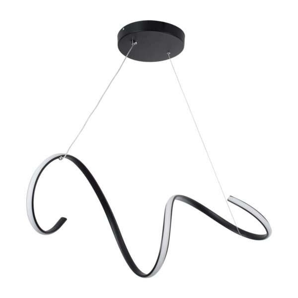 GloboStar® SPIRALE 61283 Κρεμαστό Φωτιστικό Οροφής Design LED CCT 75W 8400lm 300° AC 220-240V – Εναλλαγή Φωτισμού μέσω Τηλεχειριστηρίου All In One Ψυχρό 6000k+Φυσικό 4500k+Θερμό 2700k Dimmable Μ72 x Π25 x Υ18cm – Μαύρο – 3 Years Warranty