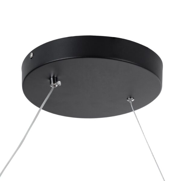 GloboStar® SPIRALE 61283 Κρεμαστό Φωτιστικό Οροφής Design LED CCT 75W 8400lm 300° AC 220-240V – Εναλλαγή Φωτισμού μέσω Τηλεχειριστηρίου All In One Ψυχρό 6000k+Φυσικό 4500k+Θερμό 2700k Dimmable Μ72 x Π25 x Υ18cm – Μαύρο – 3 Years Warranty