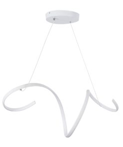 GloboStar® SPIRALE 61284 Κρεμαστό Φωτιστικό Οροφής Design LED CCT 75W 8400lm 300° AC 220-240V – Εναλλαγή Φωτισμού μέσω Τηλεχειριστηρίου All In One Ψυχρό 6000k+Φυσικό 4500k+Θερμό 2700k Dimmable Μ72 x Π25 x Υ18cm – Λευκό – 3 Years Warranty