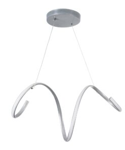 GloboStar® SPIRALE 61285 Κρεμαστό Φωτιστικό Οροφής Design LED CCT 75W 8400lm 300° AC 220-240V – Εναλλαγή Φωτισμού μέσω Τηλεχειριστηρίου All In One Ψυχρό 6000k+Φυσικό 4500k+Θερμό 2700k Dimmable Μ72 x Π25 x Υ18cm – Νίκελ Ασημί Βούρτσας – 3 Years Warranty